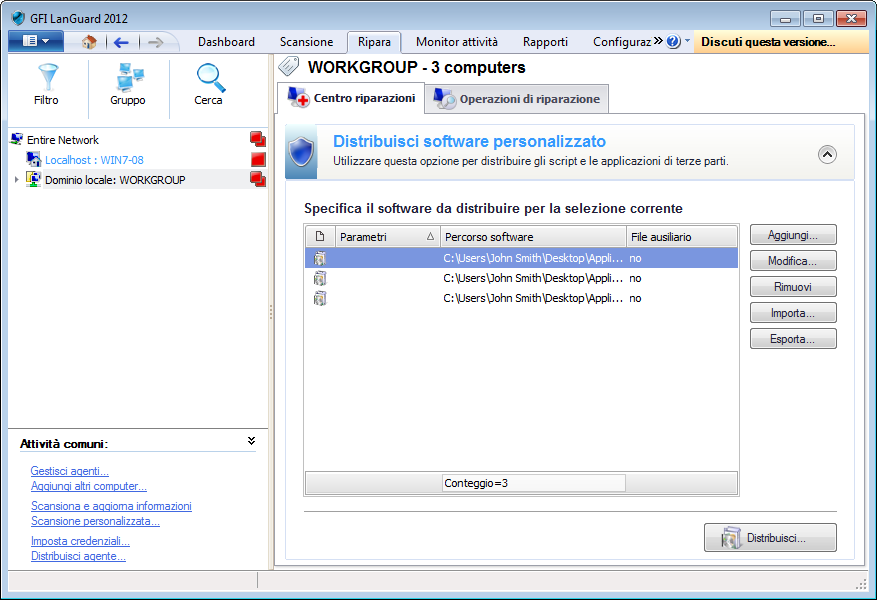 Schermata 94: Elenco di software da distribuire 3.