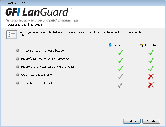 Nota I codici di licenza delle versioni precedenti di GFI LanGuard non sono compatibili e devono essere aggiornati per poter eseguire GFI LanGuard.