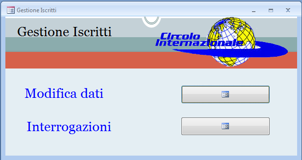 Adesso costriamoci allo stesso modo la maschera principale, cioè quella che sarà mostrata all utente quando apre i database e che avrà come opzioni le aperture delle due maschere appena create.