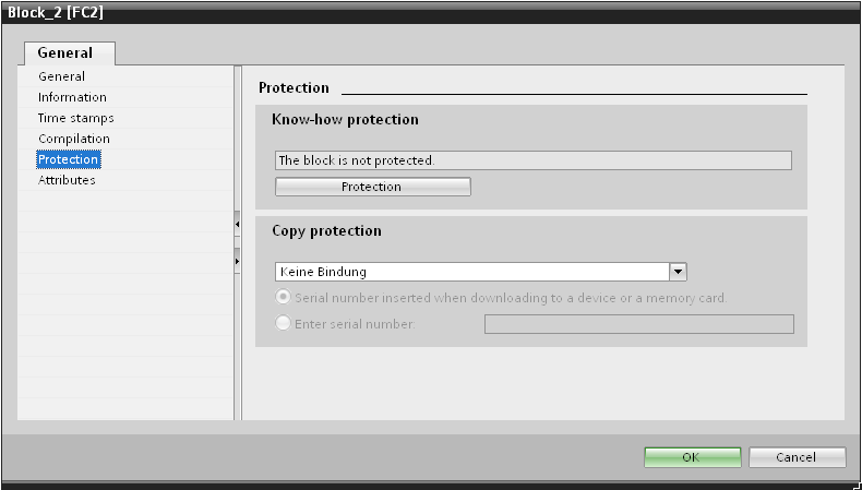 otezione legame di un programma all hardware Protezione legame automatico del programma all hardware durante il download Protezione Know-How usando un legame dei blocchi del programma al numero di