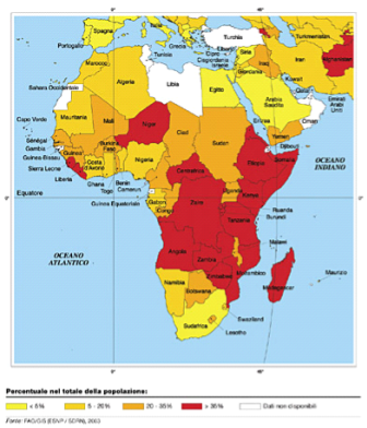 La mappa della fame nel mondo Le proporzioni delle persone