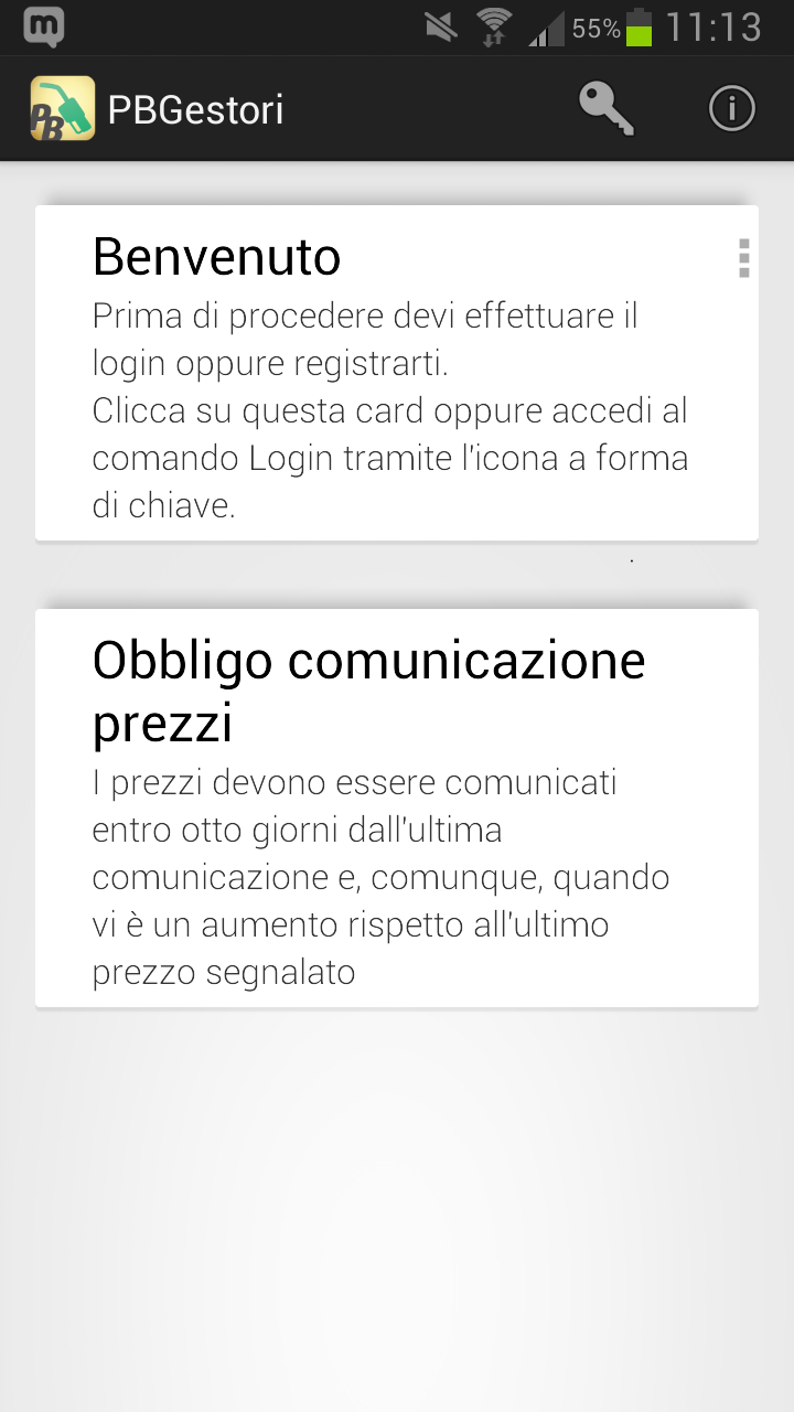 Da questa schermata è possibile effettuare l accesso, recuperare la password oppure effettuare la registrazione.