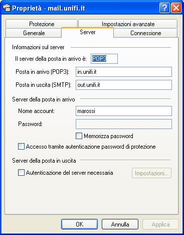 Client POP3: come modificare Outlook Express 3) Modificare i