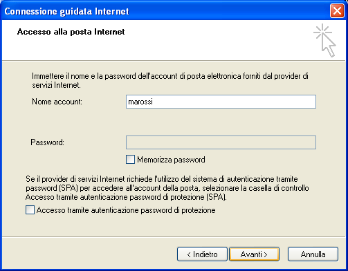 Client IMAP: impostare Outlook-Express 5) Inserire nel campo