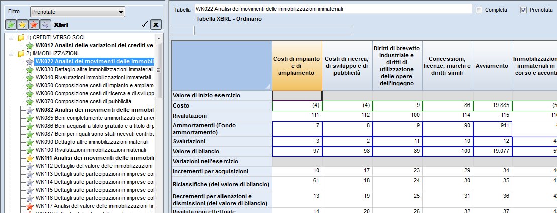 Gestione Tabelle: indicazione tabelle XBRL e tipologia Bilancio All interno della Gestione tabelle, nella parte sopra la griglia sotto il codice/descrizione tabelle viene ora indicato se si tratta di