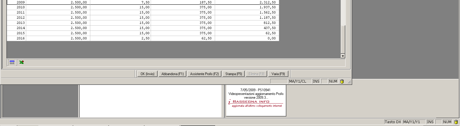 5 Simulazione Calcolo Ammortamento La funzione Simulazione Calcolo Ammortamento determina le quote Ammortamento Civilistiche e Fiscali per ogni bene in leasing.