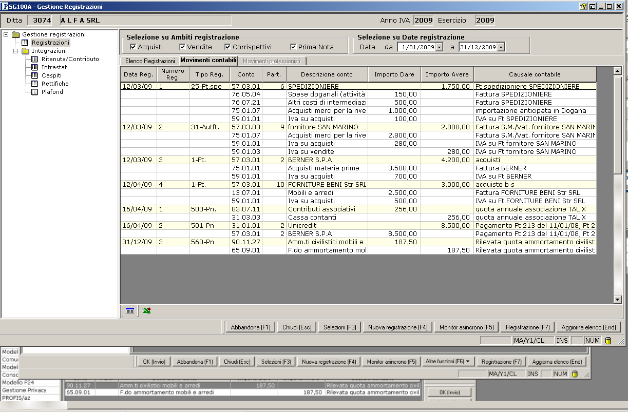 Flusso operativo premere <Registrazione> (F7) e