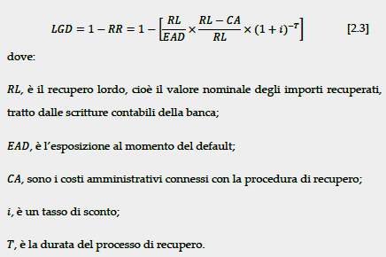 soffereze e co deaglo formavo pù rsreo rspeo a quello prevso dalla segalazoe a regme. efzoe LG d La LG quafca la perceuale d perda ua vola avveuo l defaul.