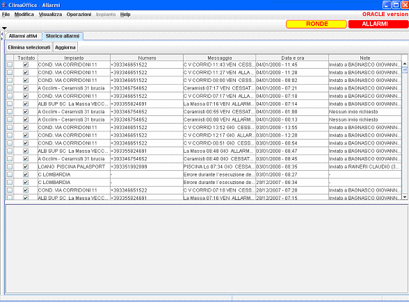 GESTIONE DEGLI ALLARMI L allarme è la segnalazione inviata dall impianto quando si verificano una o più condizioni anomale.