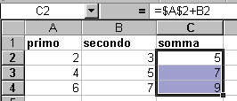 Riferimenti Assoluti e Relativi (3) Anche nel Trascinamento Funzione si ripercuote l uso di Riferimenti Assoluti o Relativi Vediamolo con un esempio.