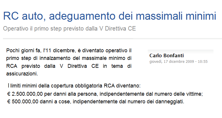 3) Coerenza con analoghe soglie in campo non sanitario Età