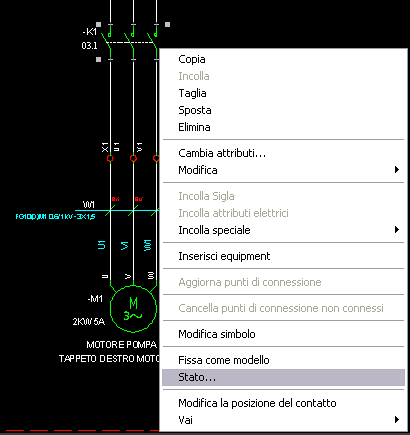 Per vedere la Funzione Elettrica dichiarata nel simbolo slave, procedere nel seguente modo: Stato Cliccate con il tasto DX del mouse sullo slave (es.