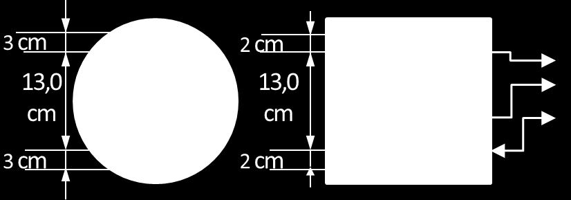 Intubamento in pressione con sezione di passaggio 100 cm 2 Sezione condotto > 50 cm 2 in vano quadrangolare o circolare - S2 S1 - Sez.circolare distanza da pareti > 3 cm - Sez.