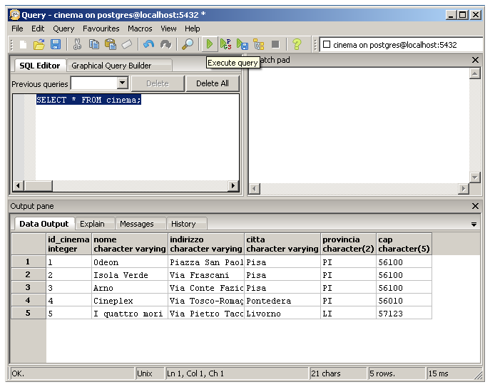 La sintassi SQL deve essere esatta!