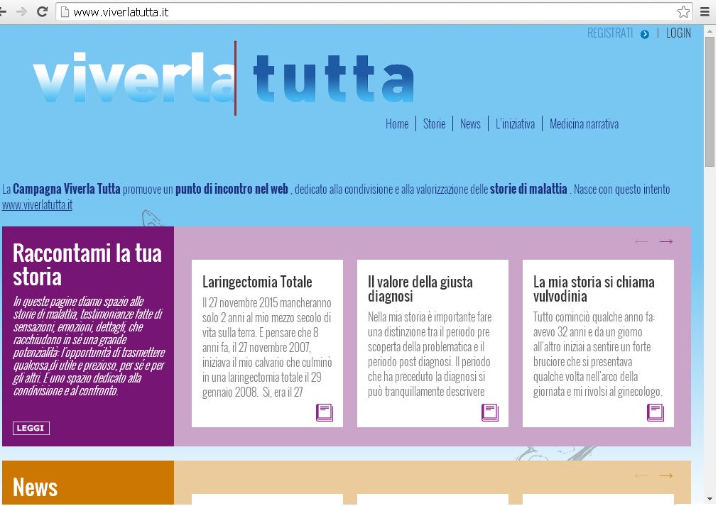 VIVERLATUTTA.IT Viverla Tutta è una campagna di comunicazione ed impegno sociale, promossa da Pfizer.