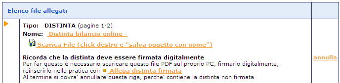 Completare i dati richiesti e premere Sfoglia per inserire la distinta.pdf.p7m precedentemente firmata ricercandola nella cartella utilizzata per il salvataggio.