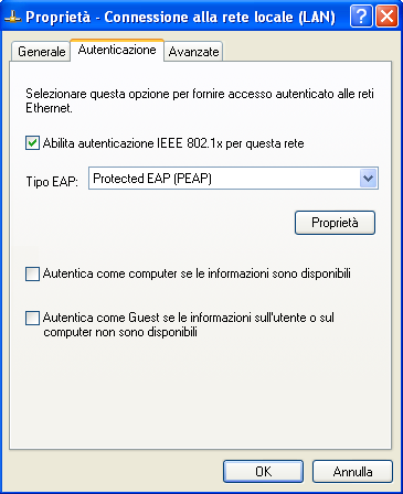 Rete Studenti - Windows XP Controllare che il sistema operativo disponga di Service pack 3. Procedere come indicato di seguito.