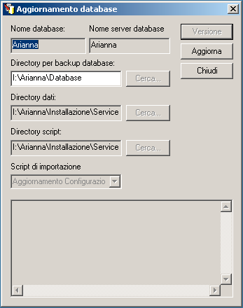 Per avviare la procedura di aggiornamento, cliccare su OK. Compare la seguente maschera 1) Indicare la directory dove eseguire il backup.