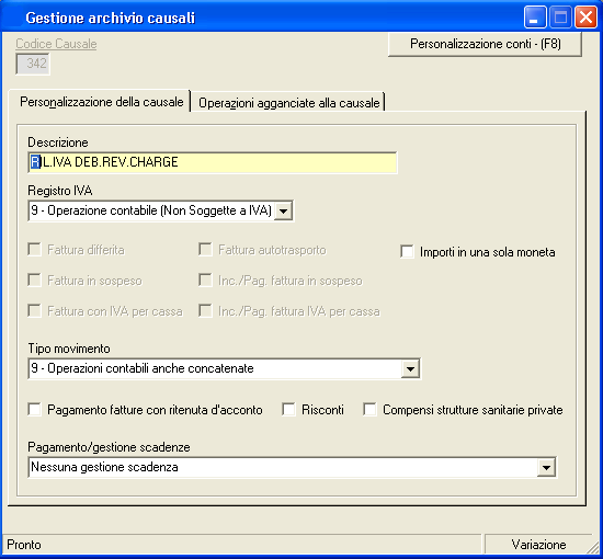 Dopo aver creato le causali da utilizzare nelle registrazioni di prima nota, si deve procedere con l inserimento nell'anagrafica clienti/fornitori di un fornitore soggetto non residente