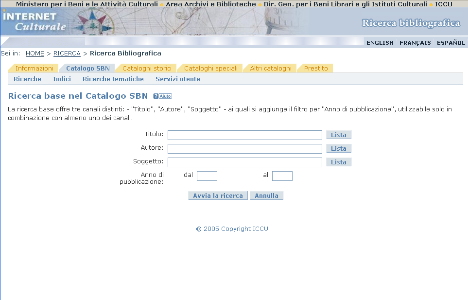 Esempio di ricerca sul S.