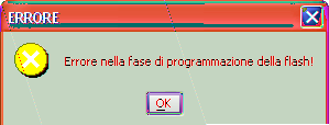 Manutenzione Nota: Nel caso in cui lo scaricamento del firmware venga interrotto (ad esempio a causa di una sconnessione accidentale del connettore seriale) compare la finestra seguente: Dopo un tale