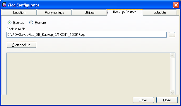 1.4 Backup La quarta scheda contiene una funzione di backup che consente di fare il backup di tutte le informazioni personali in VIDA All-in-one.