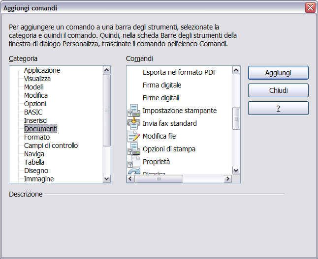 Figura 7: Aggiunta del comando Invia fax ad una barra degli strumenti Assegnare combinazioni di tasti Oltre ad utilizzare le combinazioni di tasti integrate (elencate nell'appendice A), è possibile