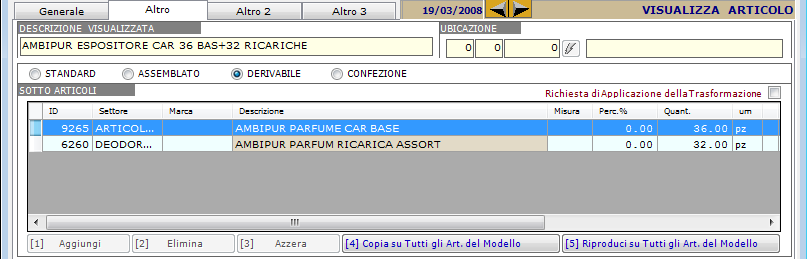 MODULO DI GESTIONE MAGAZZINO Listini Creazione di Listini di Acquisto/Vendita a prezzo fisso o a ricarico percentuale (e valore) su costo o su listino.