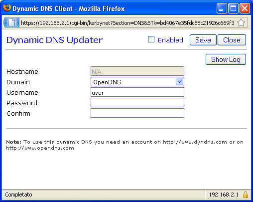 Ho anche aggiunto nella sezione DNS->Dynamic DNS Clients