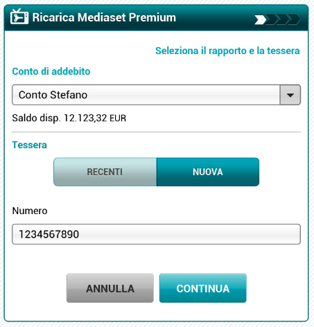 Manuale Utente Carige Mobile 24 Passo 2: inserimento dati Numero: