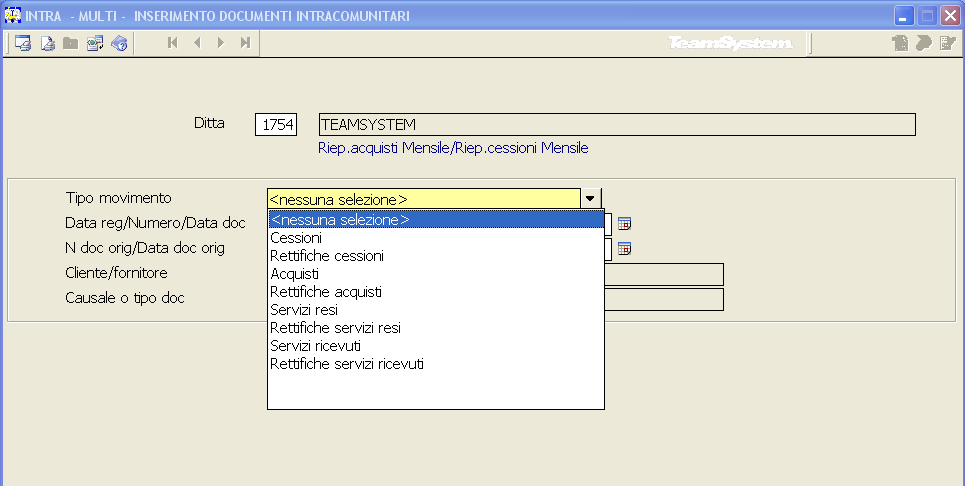 Gestione riepiloghi Intracomunitari INTRA INTRA - Gestione riepiloghi Intracomunitari Le novità precedentemente descritte hanno comportato anche alcune modifiche alla procedura INTRA.