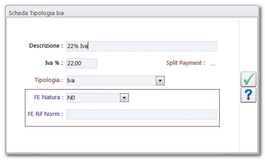 NewS Personal Fattura PA - Archivi e Tabelle Nel caso di non applicabilità dell'imposta, vanno indicate la