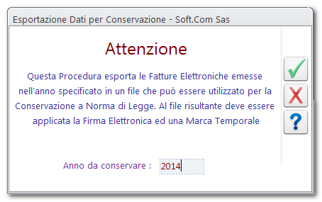 L'esecuzione della procedura crea un file in formato accde: nella cartella c:\newsdb\fattele, c:\newsdb\fattele con nome CO_codicefiscale_anno.