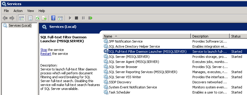 Prerequisiti di installazione 2. Nella pagina di Selezione funzionalità della procedura guidata di configurazione SQL Server, selezionare la casella Ricerca testo completo.