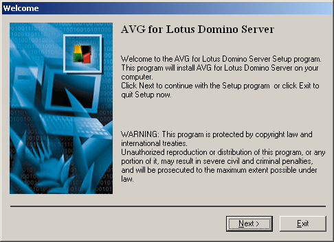 4. AVG for Lotus Notes/Domino Server 4.1. Installazione 4.1.1. Avvio dell'installazione Eseguendo il pacchetto di installazione verrà visualizzata la schermata di introduzione.