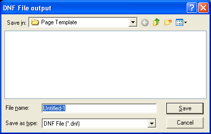 5. Specificare un percorso e un nome di file per il salvataggio e fare clic sul pulsante Salva. Viene creato un file DNF.