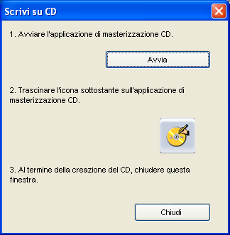 2. Collocare il CD-R (CD-RW) nell unità CD-ROM. Se vi sono già dei dati nel CD, verrà visualizzata la finestra di dialogo che segue in ambiente Windows XP.