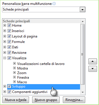 Ricerca di caratteristiche avanzate Abilitazione dei componenti aggiuntivi inclusi in Excel Per registrare una macro occasionale, è possibile usare il pulsante Macro della scheda Visualizza.