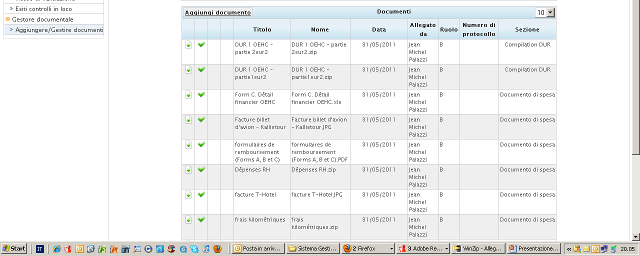 Modalità di utilizzo del gestore documentale Filtri di ricerca dei documenti Accesso