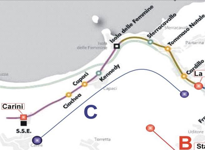 Tratta C La Malfa - Carini Lunghezza tratta 16 Km ca. Raddoppio in affiancamento all esistente (11 Km ca.