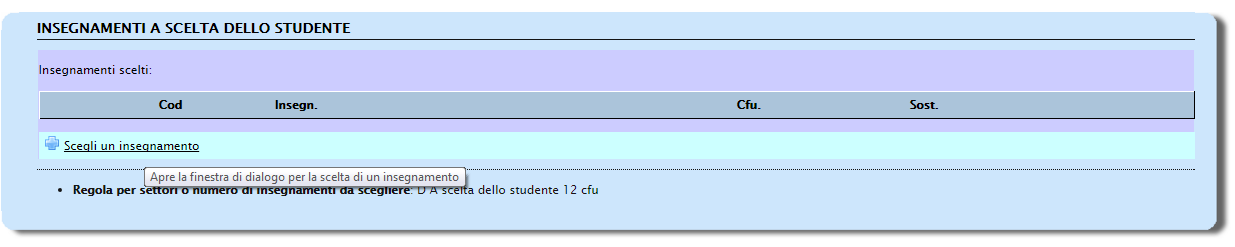 12) Nel gruppo DISCIPLINE AFFINI ED INTEGRATIVE II ANNO GRUPPO B selezionare uno tra gli insegnamenti offerti.