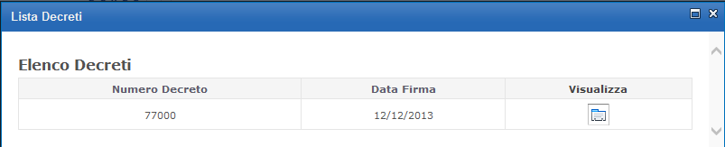 1.3.3.4 Visualizzazione decreti : Premendo l apposita icona (quando presente)