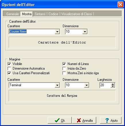 2.2.2 Opzioni dell editor Fig. 2.