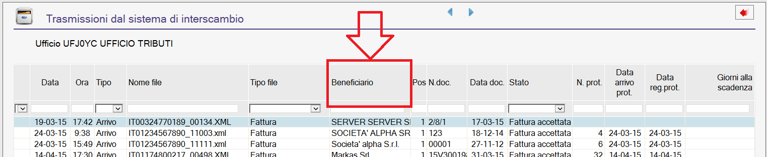 Fatturazione elettronica varie migliorie (FN 4694) Nella funzione Operazioni in uscita/ Documenti di acquisto / Ricezione fatture elettroniche in assenza della procedura Protocollo Informatico