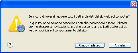 In Safari: dall icona delle impostazioni generali scegliere Navigazione privata e fare clic su OK