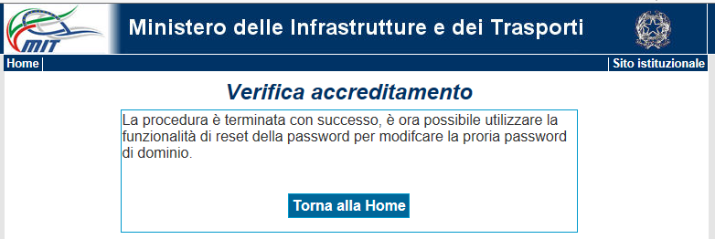 7- A questo punto vi apparirà la figura sottostante e la procedura di ACCREDITAMENTO è terminata 5 N.B.