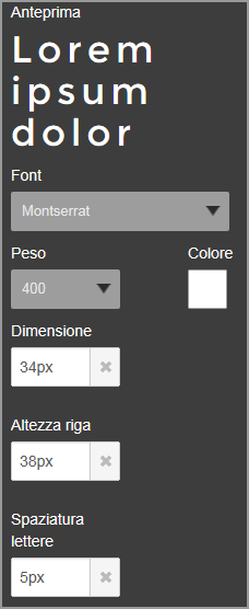 Aggiunta elementi: gestione dei Widget Tramite la sezione Aggiunta elementi- del menù orizzontale in alto, è possibile inserire nelle pagine del sito web varie tipologie di Widget.