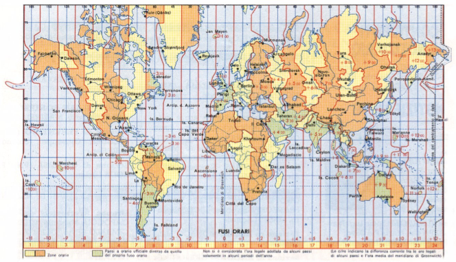 I fusi orari sono zone della Terra che hanno la stessa ora legale Considerando la Terra come sferica, e considerando che la rotazione terrestre si compie in 24 ore dividendo i 360 della rotazione per