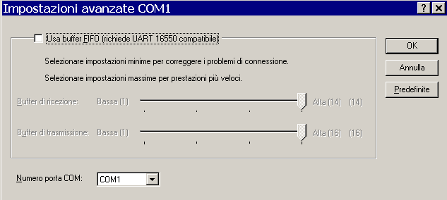 Per la trasmissione seriale con convertitore USB-RS232 Deve essere