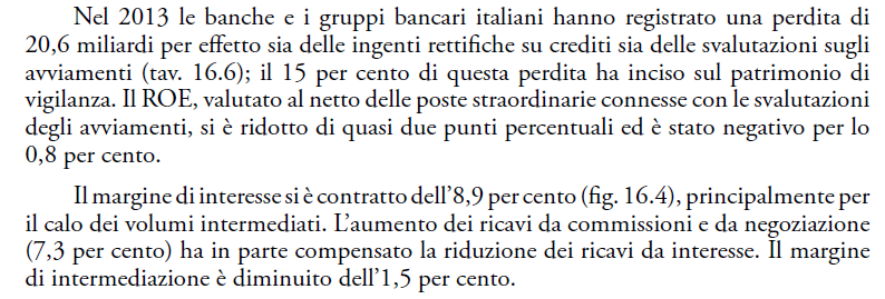 Redditività banche Italiane A pesare sull utile sono stati, oltre agli avviamenti, soprattutto le rettifiche ed il